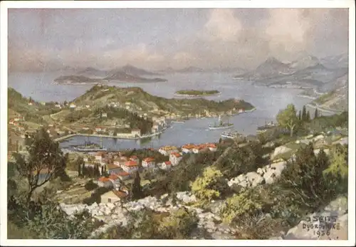 Dubrovnik Ragusa Gruz Kuenstlerkarte J. Seitz 1936 / Dubrovnik /