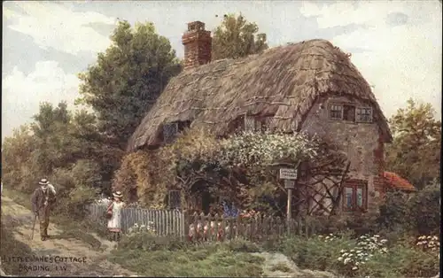 Brading & St Helens Littel Jane&#180;s Cottage Brading i. W. Kuenstlerkarte / Isle of Wight /Isle of Wight