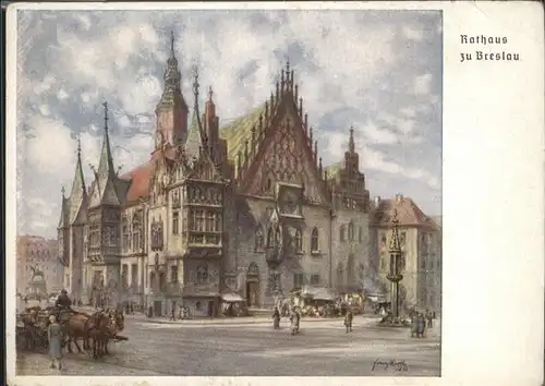 Breslau Niederschlesien Rathaus / Wroclaw /