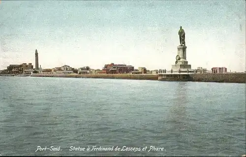 Port Said Statue Ferdinand Lesseps Phare / Port Said /