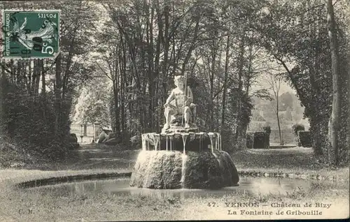 Vernon Ardeche Chateau Bizy Fontaine Gribouille / Vernon /Arrond. de Largentiere
