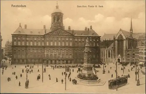 Amsterdam Niederlande Palels Kerk Strassenbahn Kutsche  / Amsterdam /