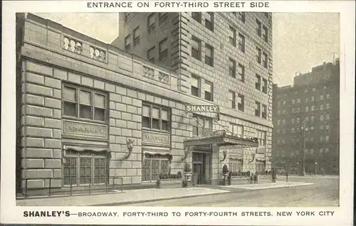 New York City Shanleys Broadway Forty Fourth Streets / New York /