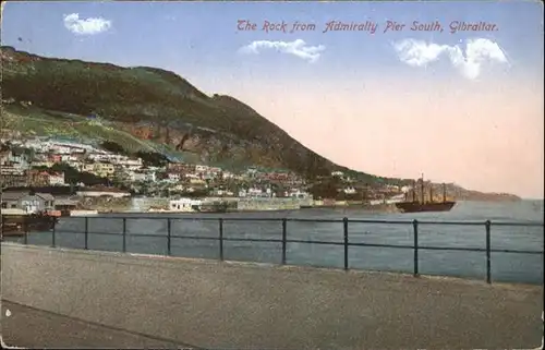 Gibraltar Rock from Admiralty Pier Schiff  / Gibraltar /