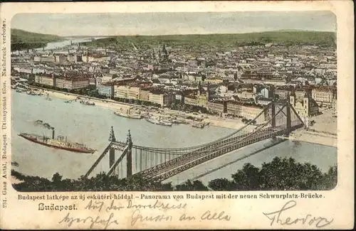 Budapest Schwurplatz Bruecke Schiff  / Budapest /