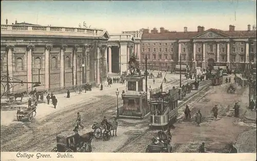 Dublin Ireland College Green Strassenbahn Kutsche  / United Kingdom /