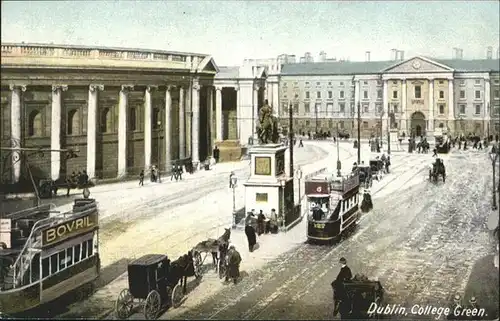 Dublin Ireland College Green Strassenbahn Kutsche  / United Kingdom /