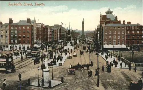 Dublin Ireland Sackville Street Strassenbahn Kutsche  / United Kingdom /