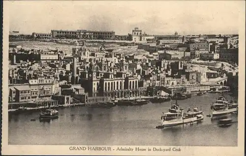 Grand Harbour Admiralty House Dock yaed Cruk Schiff  / Malta /