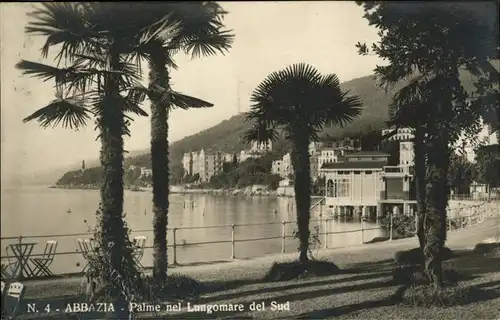 Abbazia Istrien Palme nel Lungomare / Seebad Kvarner Bucht /Primorje Gorski kotar