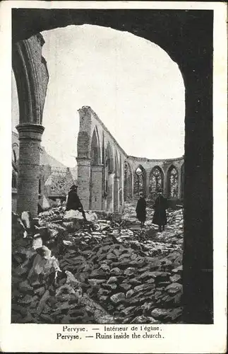 Pervyse Eglise Kirche Ruine / Belgien /