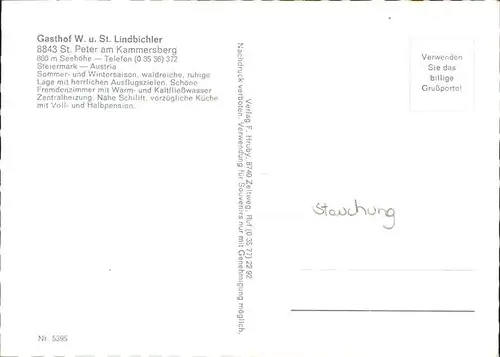 Sankt Peter Kammersberg Gasthof Lindbichler / Sankt Peter am Kammersberg /Westliche Obersteiermark