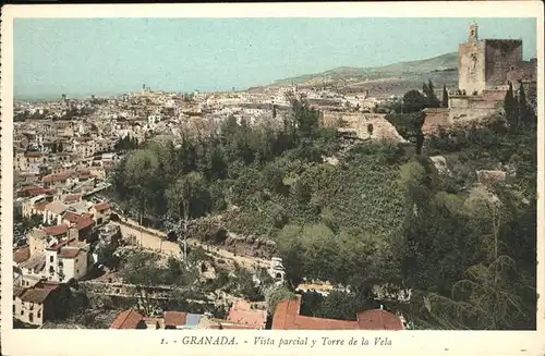 Granada Andalucia VIsta parcial y Torre de la Vela / Granada /