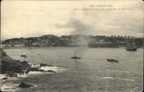 San Sebastian Guipuzcoa Vista Desde el Paseo del Principe de Asturias  / Donostia-San Sebastian /Guipuzcoa