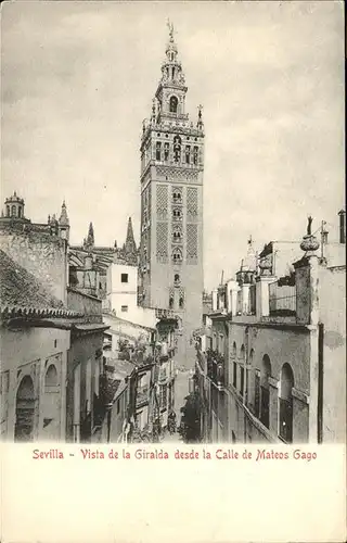 Sevilla Andalucia Vista de la Giralda desde la Calle de Mateos Gago / Sevilla  /