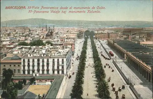 Barcelona Cataluna Panoramica desde el monumento de Colon Kolumbo / Barcelona /