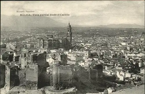 Malaga Andalucia Vista parcial desde el Castillo / Malaga /