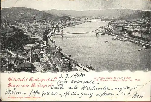 Budapest Donau zwischen Ofen und Pest / Budapest /
