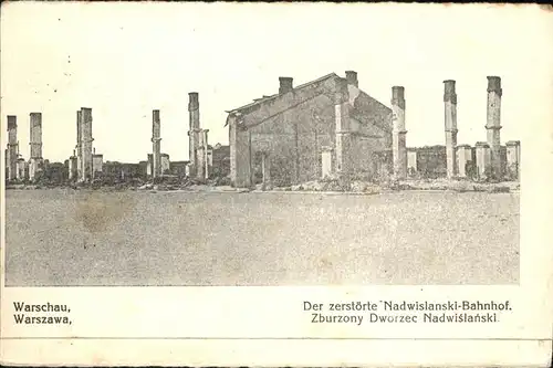 Warschau Masowien zerstoerter Nadwislanski-Bahnhof / Warschau /Masowien