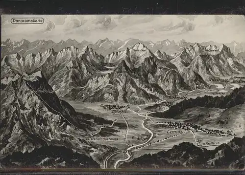 Tiroler Berge Panoramakarte Nr.56 / Oesterreich /