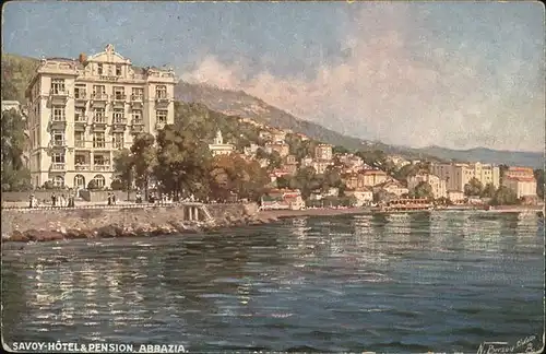 Abbazia Istrien Hotel Savoy
Aquarell / Seebad Kvarner Bucht /Primorje Gorski kotar