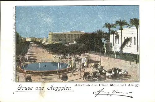 Alexandrie Alexandria Place Mehemet Kutsche / Aegypten /