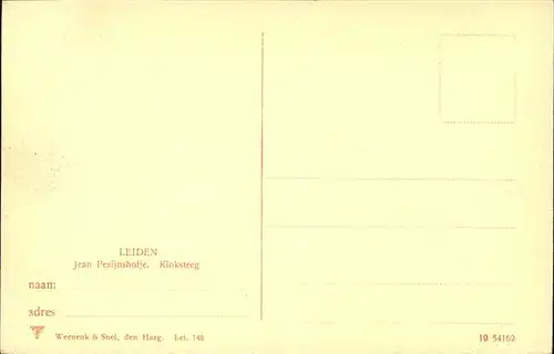 Leiden Jean Pesijnshofje
Kloksteeg / Leiden /