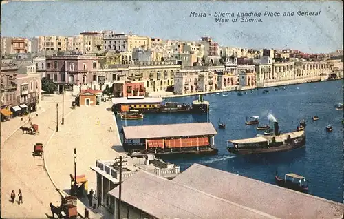 Malta Sliema Landing Place Schiff Kutsche  / Malta /