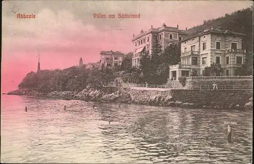 Abbazia Istrien Vilen am Suedstrand / Seebad Kvarner Bucht /Primorje Gorski kotar