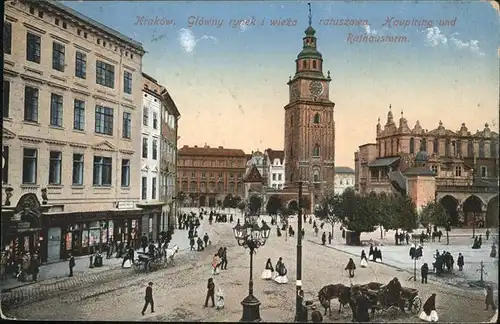 Krakow Malopolskie Rathausturm Kutsche  / Krakow /