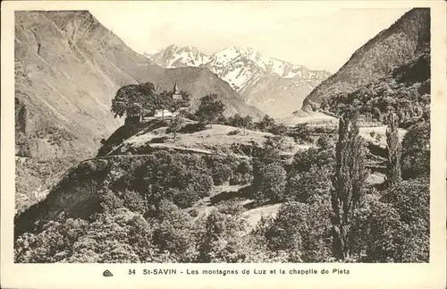 Saint-Savin Vienne les montagnes de Luz et la chapelle de Pieta / Saint-Savin /Arrond. de Montmorillon