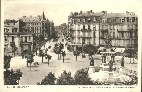 Belfort Alsace Republique et le Boulevard Carnot / Belfort /Arrond. de Belfort