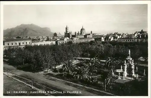 Palermo Sicilia Panorama e Statua Di Filippo / Palermo /