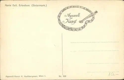 Mariazell Steiermark Erlaufsee Aquarell / Mariazell /oestliche Obersteiermark