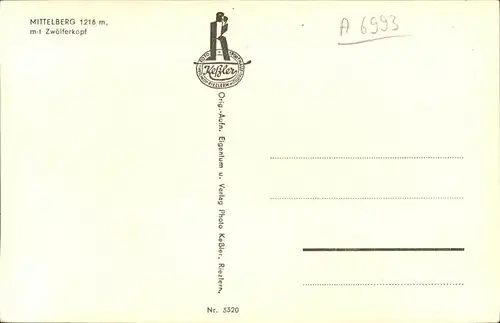 Mittelberg Kleinwalsertal Zwoelferkopf / Oesterreich /