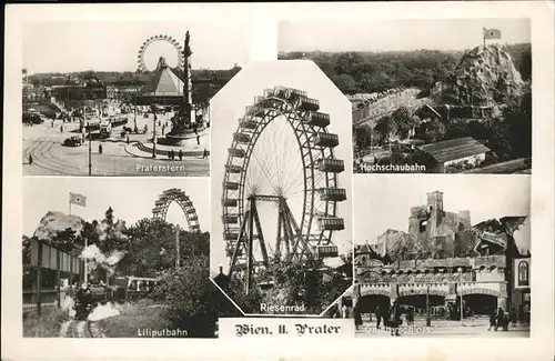 Wien Prater Riesenrad Liliputbahn Hochschaubahn  / Wien /Wien