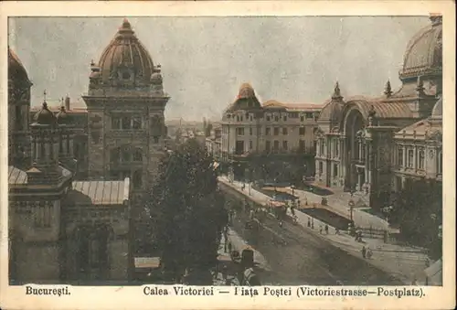 Bukarest Calea Victoriei Postplatz  / Rumaenien /