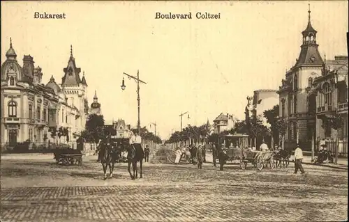 Bukarest Boulevard Coltzei Pferd / Rumaenien /