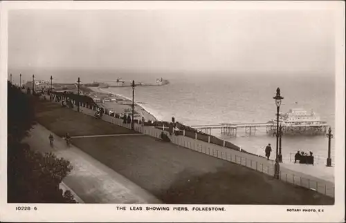 Folkestone Leas Showing Piers / Shepway /Kent CC