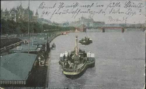 London Thames Schiff Bruecke / City of London /Inner London - West