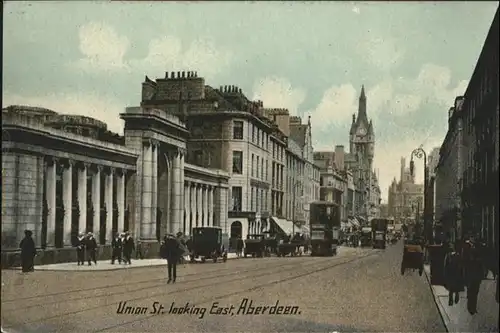 Aberdeen City Union St looking East Kutsche Strassenbahn  / Aberdeen City /Aberdeen City and Aberdeenshire