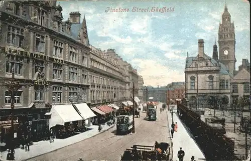 Sheffield Pinstone Street Strassenbahn  / Sheffield /Sheffield