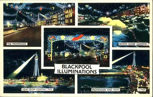 Blackpool Promenade, North Shore Gardens, Central Pier,
Blackpool Illuminations / Blackpool /Blackpool