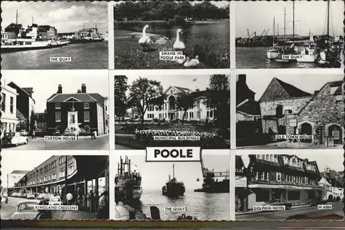 Poole Quay, Swans, Old Town House, Custom House, Municipal
Buildings, Kingland Crescent / Poole /Bournemouth and Poole