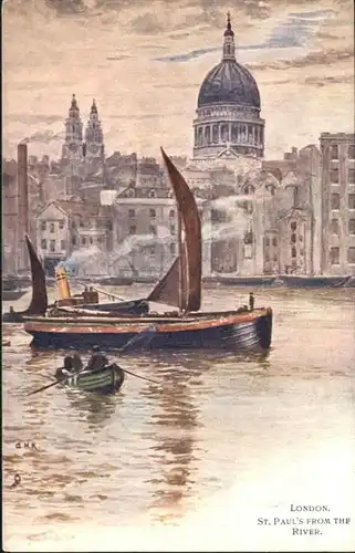 London St. Pauls from the River / City of London /Inner London - West