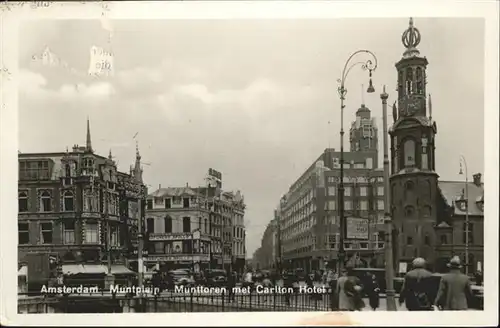 Amsterdam Muntplain Munttoren met Carlton Hotel x