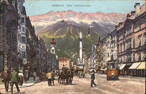 Innsbruck Maria Theresienstrasse Strassenbahn Kutsche