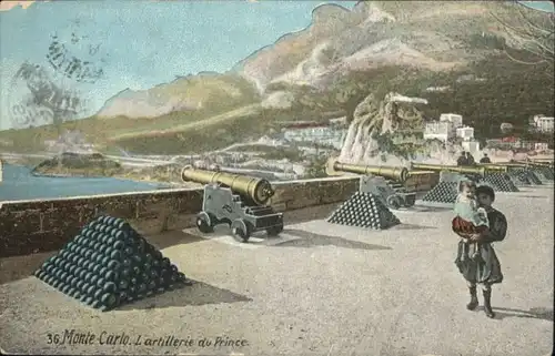 ws76338 Monte-Carlo Monte Carlo L'artillerie du Prince x Kategorie. Monte-Carlo Alte Ansichtskarten
