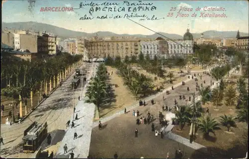 Barcelona Strassenbahn Plaza Cataluna x