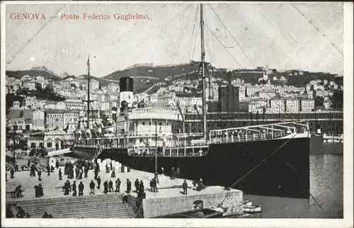 Genova Ponte Federico Guglielmo Dampfer *